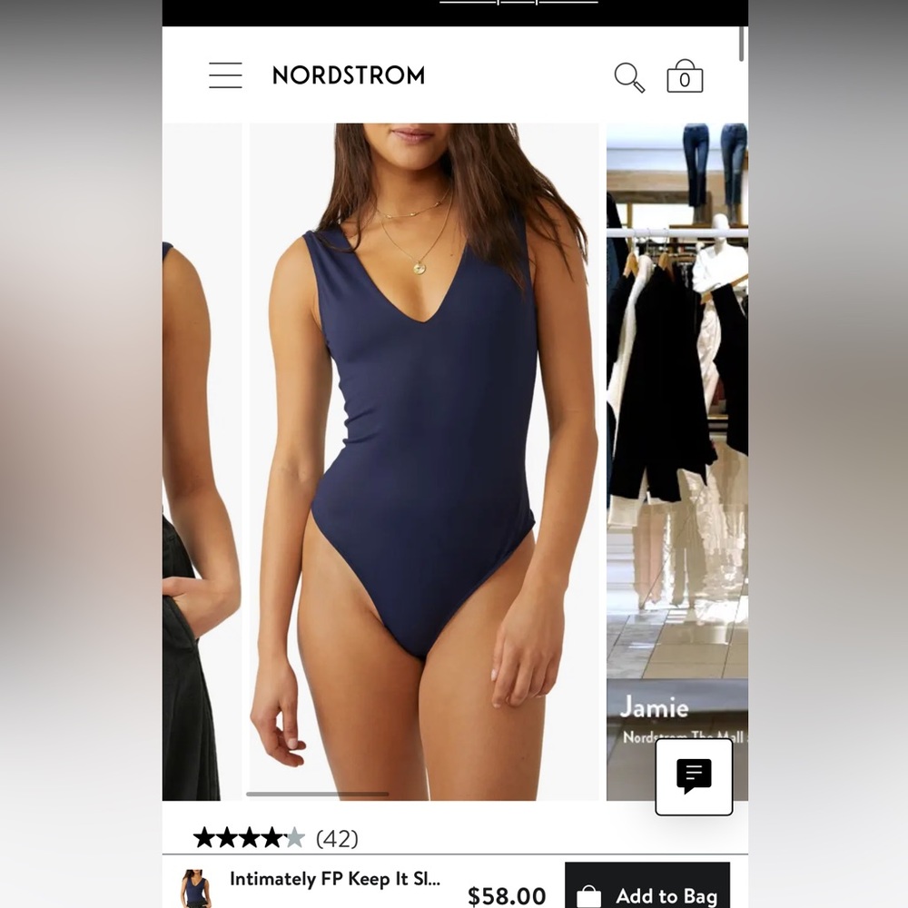 Intimately by Free People keep it sleek bodysuit in marlin